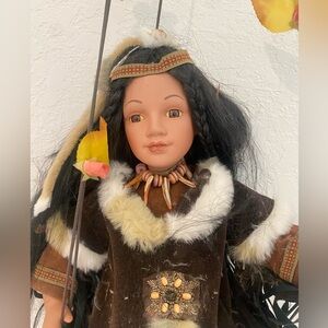 Cathay Collection Porcelain Navajo Native American woman doll.  # 306/5000